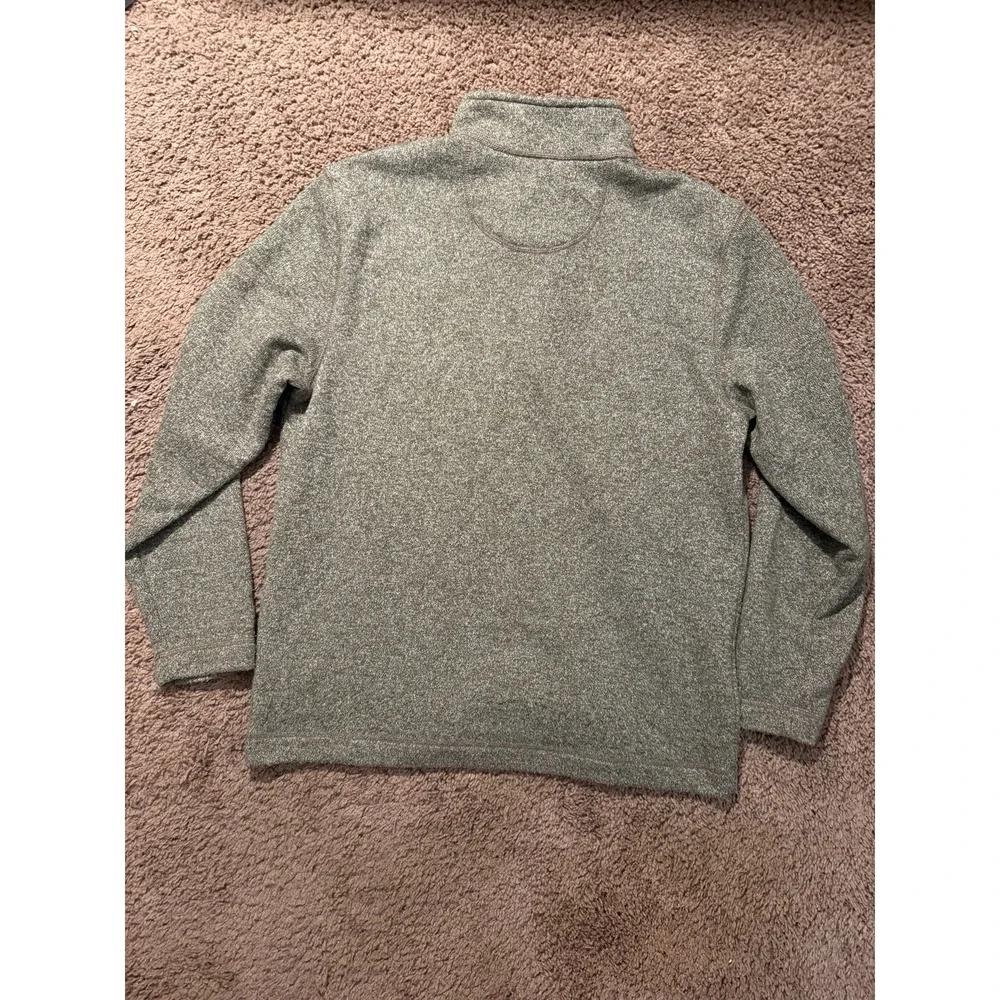 Van Heusen Gray Knit 1/4 Zip Mock Neck Pullover Sweater Men's Long Sleeve Size L